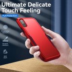 Wholesale Heavy Duty Strong Armor Hybrid Trailblazer Case Cover for Apple iPhone XR (Red)